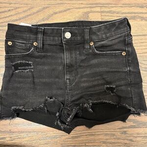 American Eagle black jean shorts